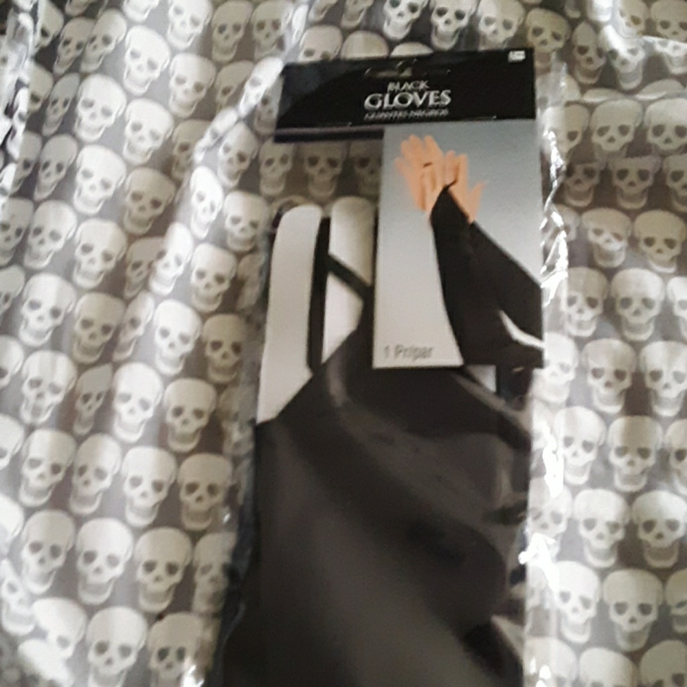 Long black finger gloves